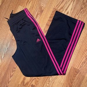 adidas Black and Pink Track Pants